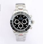 EW Factory Swiss 7750 Rolex Daytona Black Face With Ceramic Bezel Watch 40MM